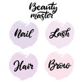 Beauty master lettering vector illustration